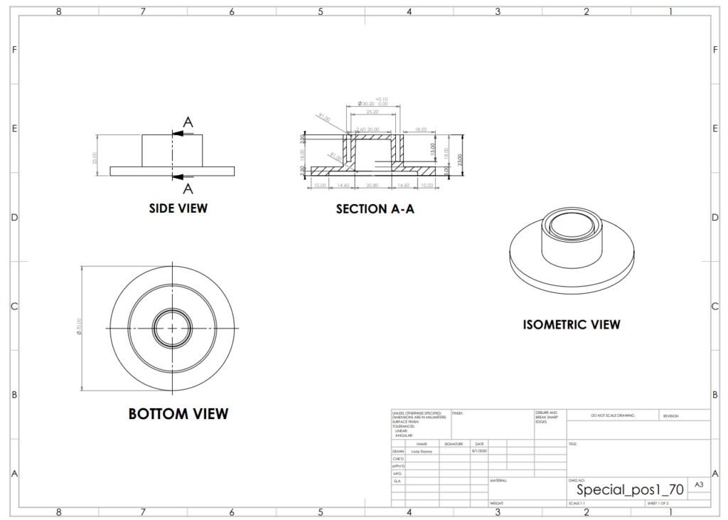 2D Technical Drawing & Shop Drawing Service — Manufacturing-Ready with Full GD&T Dimensions — view 2