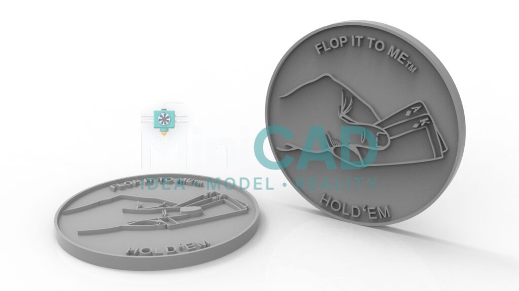 3D Printed NFC Coin — Multi-Color SolidWorks Design with Embedded Smart Tag — view 3