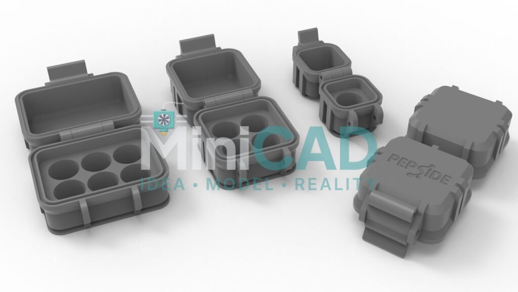 Custom 3D Printed Storage Container — Hinged Lid, Snap Lock, Dividers, PLA or Carbon Fiber — MiniCAD portfolio