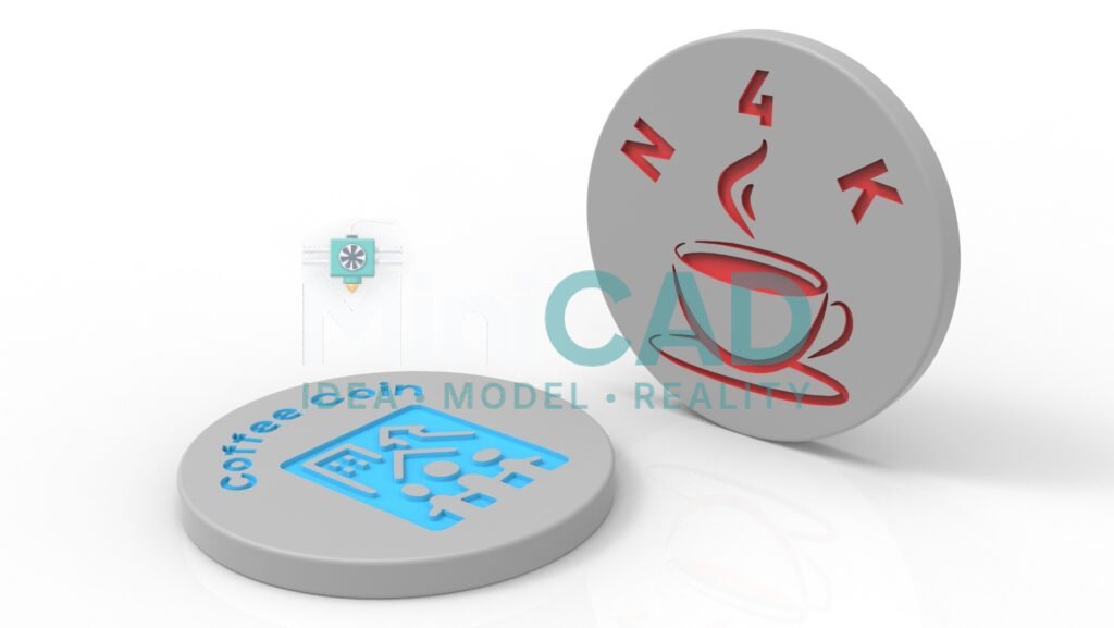 3D Printed NFC Coin — Multi-Color SolidWorks Design with Embedded Smart Tag — view 5