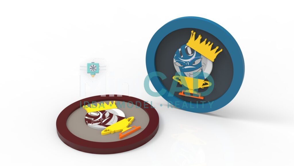 3D Printed NFC Coin — Multi-Color SolidWorks Design with Embedded Smart Tag — view 2