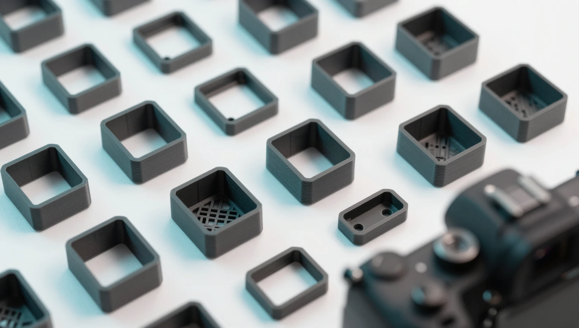 CNC vs 3D Printing for Low-Volume Parts — The Proven Engineer's Guide 4 batch of identical MJF nylon PA12 parts from 3d printing for low volume manufacturing — on-demand production flexibility