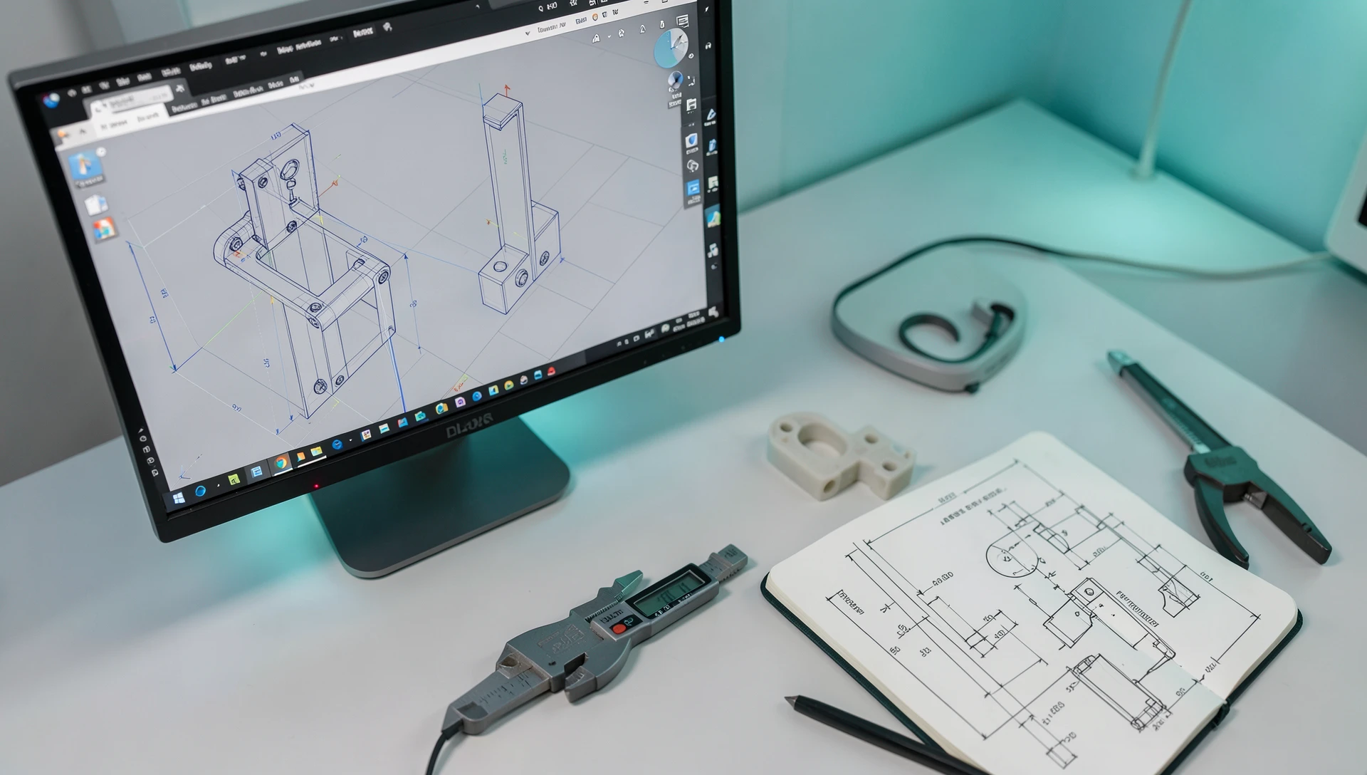 CAD Crowd vs Fiverr — An Honest Look at Both Platforms 1 Engineering desk comparing CAD platforms, illustrating the cad crowd vs fiverr decision for product designers