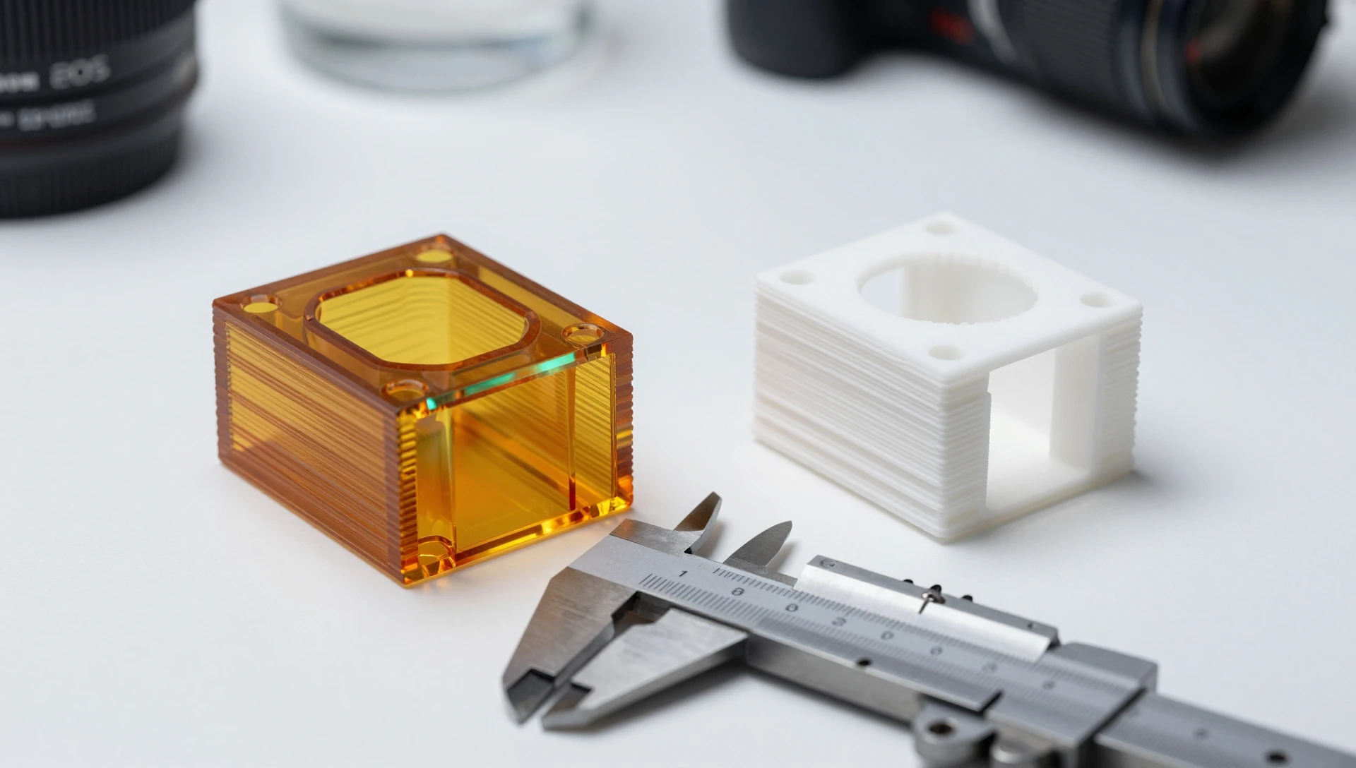 FDM 3D Printing Material Selection — A Proven Filament Guide 2 PLA vs PETG 3D printed functional brackets compared side by side with calipers