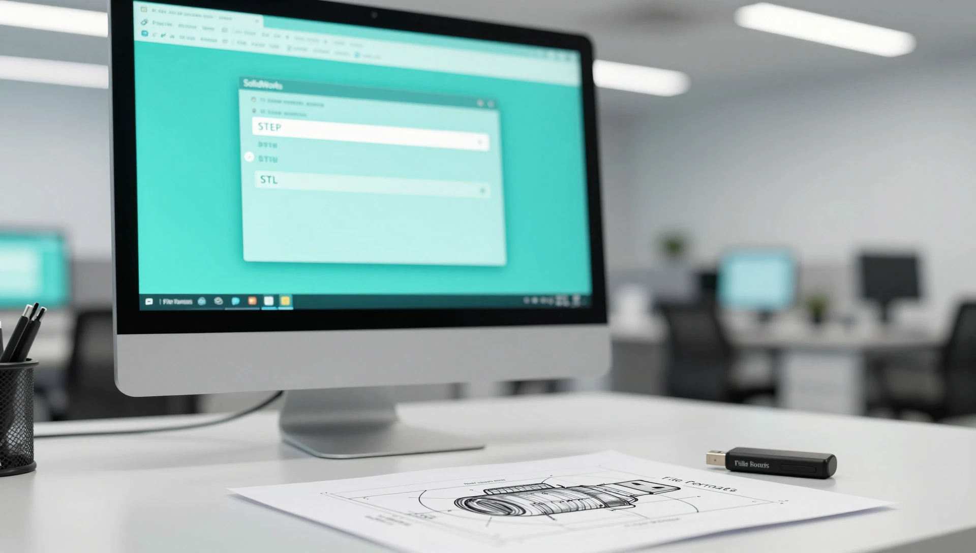 Product Design for Inventors — The Essential Guide 2 product design for inventors: SolidWorks CAD export dialog showing STEP and STL file format options on screen